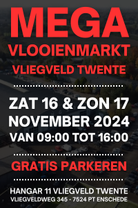 Mega vlooienmarkt vliegveld twente enschede 16 & 17 november 2024